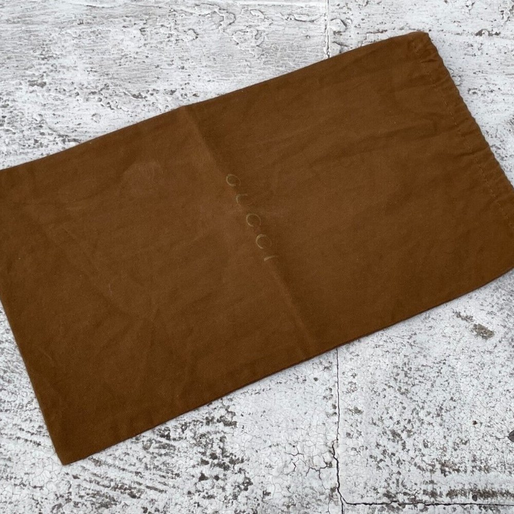 Gucci Dust Bag Made in Italy Brown Cotton Drawstring Storage Bag Authentic Gucci